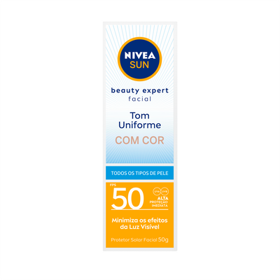 NIVEA SUN Protetor Solar Facial Beauty Expert Com Cor FPS 50 50g