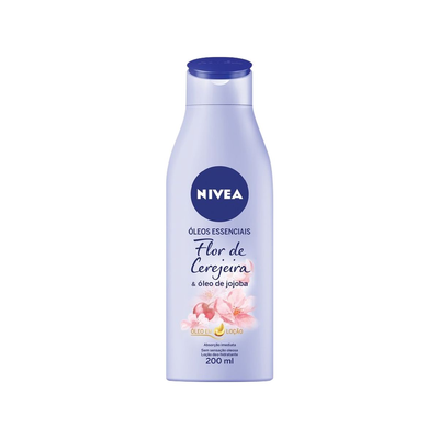 NIVEA Loção Hidratante Óleos Essenciais Flor de Cerejeira & Óleo de Jojoba 200ml