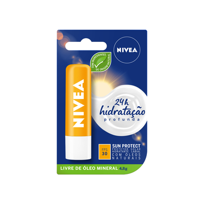 NIVEA Protetor Solar Hidratante Labial Sun Protect Alta Proteção FPS 30 4,8 g